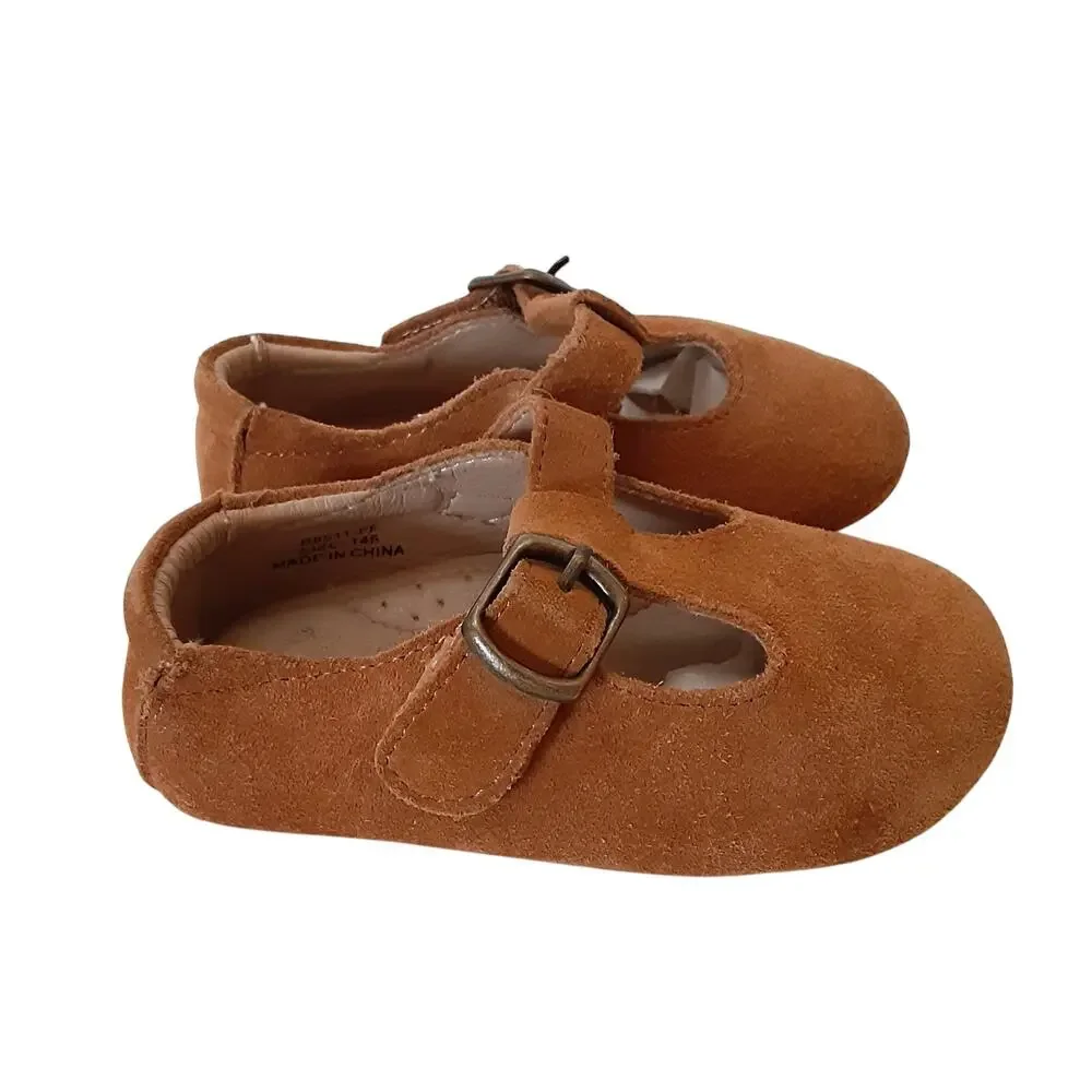 TheeBron Baby Mary Janes Slip On Shoes Suede Leather Walking Toddler 6 Cottage